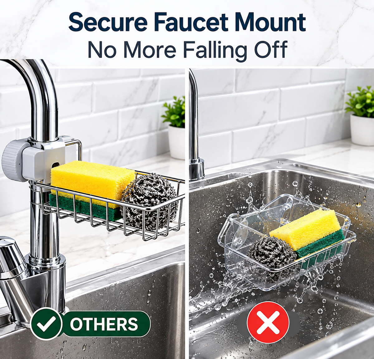 Stainless Steel Faucet-Mounted Sink Rack
